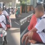 Viral Aksi Anak SD Bersila Di Atas Motor Saat Di Bonceng Ibunya